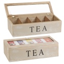 Wooden Tea Box White Washed [581501]