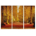 Golden Wood Triptych Canvas [126601]