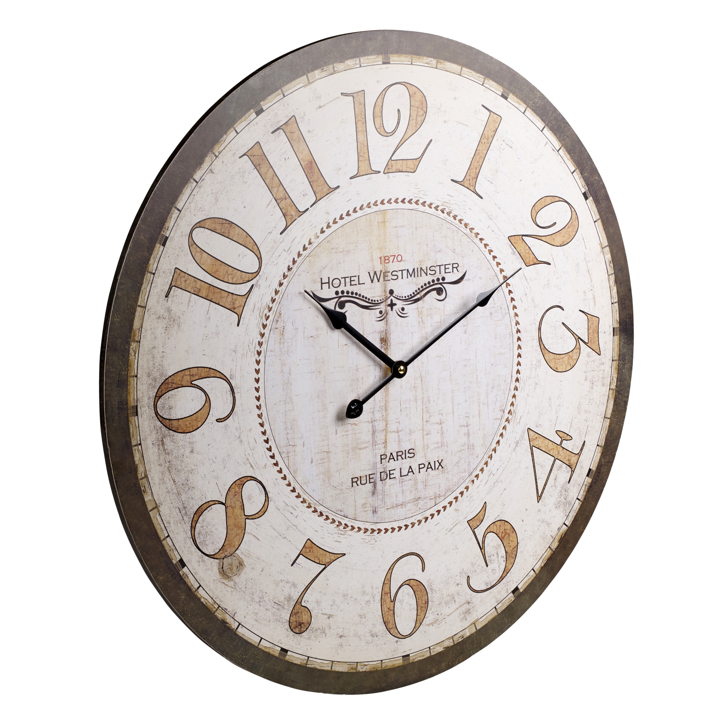 60cm Extra Large Round Wooden Wall Clock Vintage Retro Antique