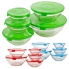 5pc Glass Bowl Set with Coloured Lid [578373]
