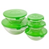 5pc Glass Bowl Set with Coloured Lid [578373]