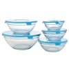 5pc Glass Bowl Set with Coloured Lid [578373]