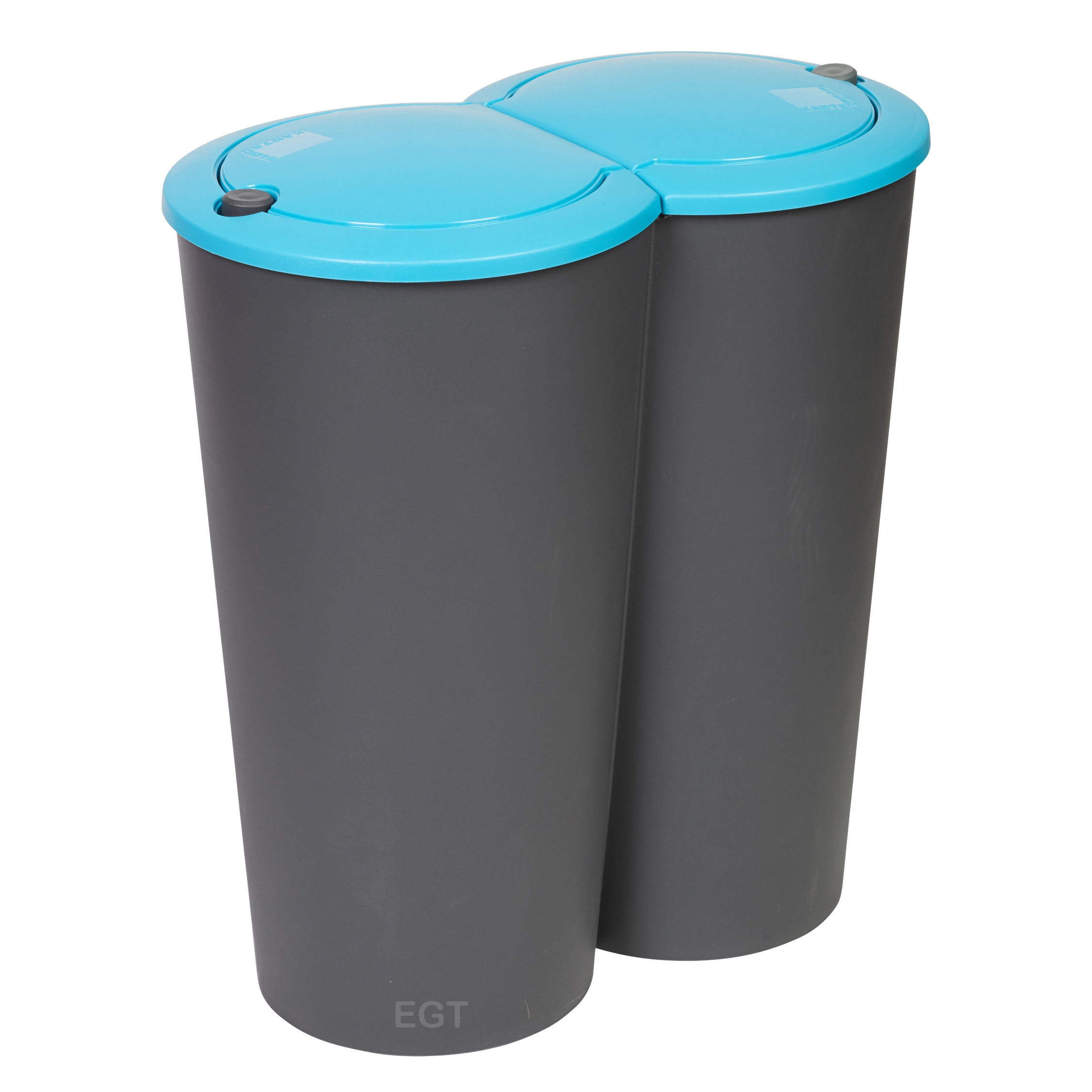 Circular Double Recycling Duo Waste Bin Rubbish Plastic Disposal 2 x 25