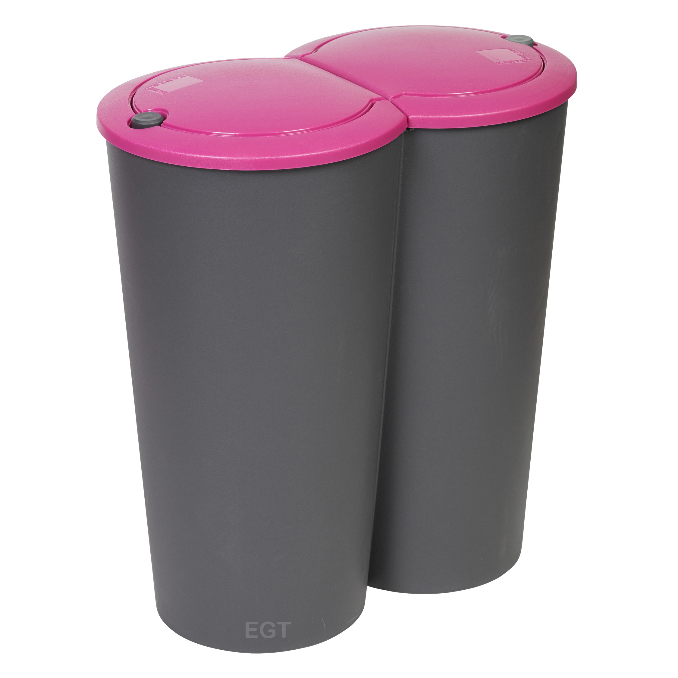 Circular Double Recycling Duo Waste Bin Rubbish Plastic Disposal 2 x 25 Litre eBay