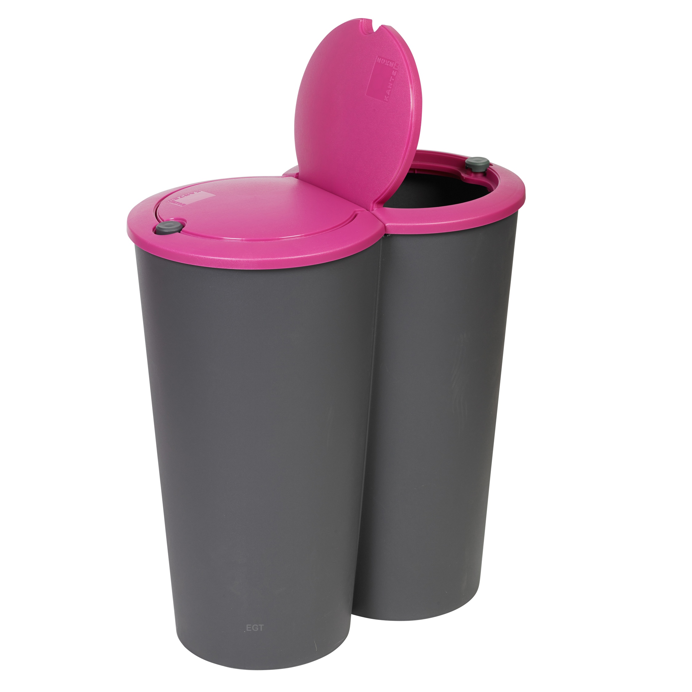 Circular Double Recycling Duo Waste Bin Rubbish Plastic Disposal 2 x 25