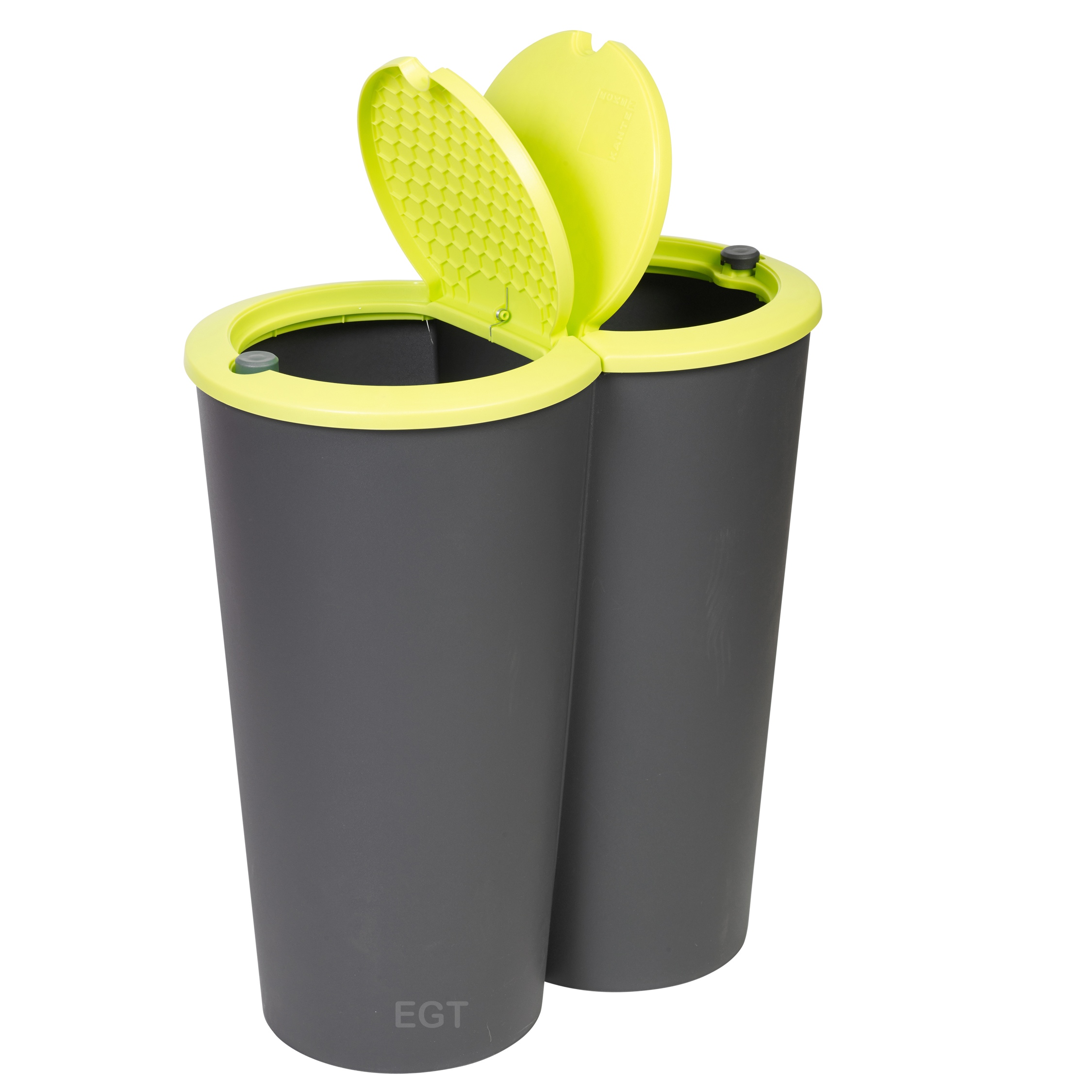 Circular Double Recycling Waste Bin Duo Rubbish Plastic Disposal 2 x 25