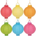 Round LED Ribbed Paper Lantern [605092]