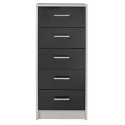 Sywell Graphite Gloss & White 5 Drawer Chest [615/8200]