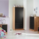 Malibu 2 Door 3 Drawer Wardrobe - Black on Pine [194/5999]