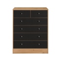 Malibu 4+2 Drawer Chest - Black on Pine [146/7374]