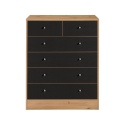 Malibu 4+2 Drawer Chest - Black on Pine [146/7374]