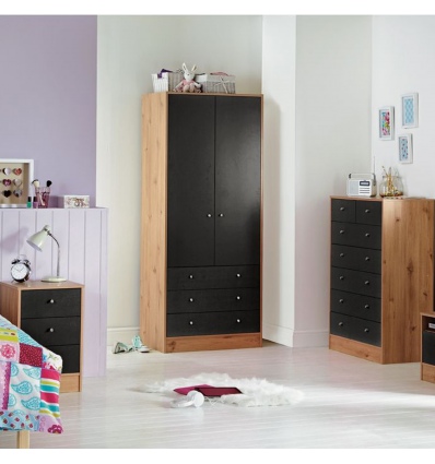 Malibu Furniture Set: Wardrobe, 4+2 Chest & Bedside Table