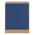 Malibu 4+2 Drawer Chest - Blue on Pine [144/6711]