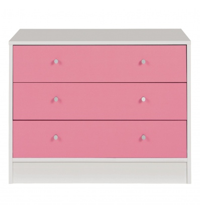 Malibu 3 Drawer Wide Chest - Pink on White [152/6734]