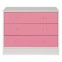 Malibu 3 Drawer Wide Chest - Pink on White [152/6734]