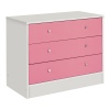 Malibu 3 Drawer Wide Chest - Pink on White [152/6734]