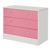 Malibu 3 Drawer Wide Chest - Pink on White [152/6734]