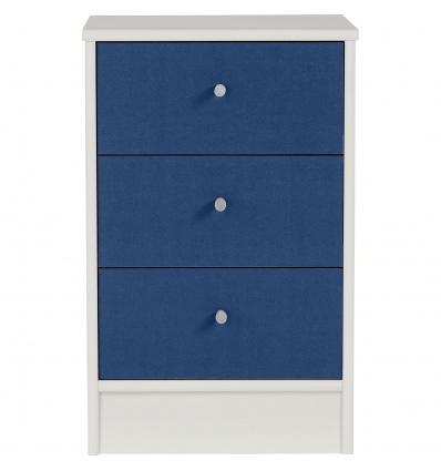 Malibu 3 Drawer Bedside Chest - Blue on White [146/5730]