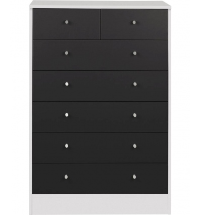 Malibu 5+2 Drawer Chest - Black on White [152/6095]
