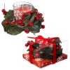 Candle in Glass Red & Wreath [904016]