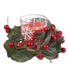 Candle in Glass Red & Wreath [904016]