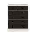 Malibu 4+2 Drawer Chest - Black on White [166/2502]