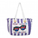 Retro Stripy Canvas Beach Bag [2056SNS]