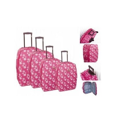 Set of 4 Designer Suitcases - Pink