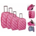 Set of 4 Designer Suitcases - Pink