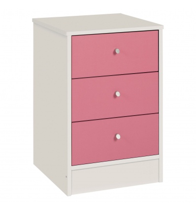 Malibu 3 Drw Chest White/Pink [171/8339]