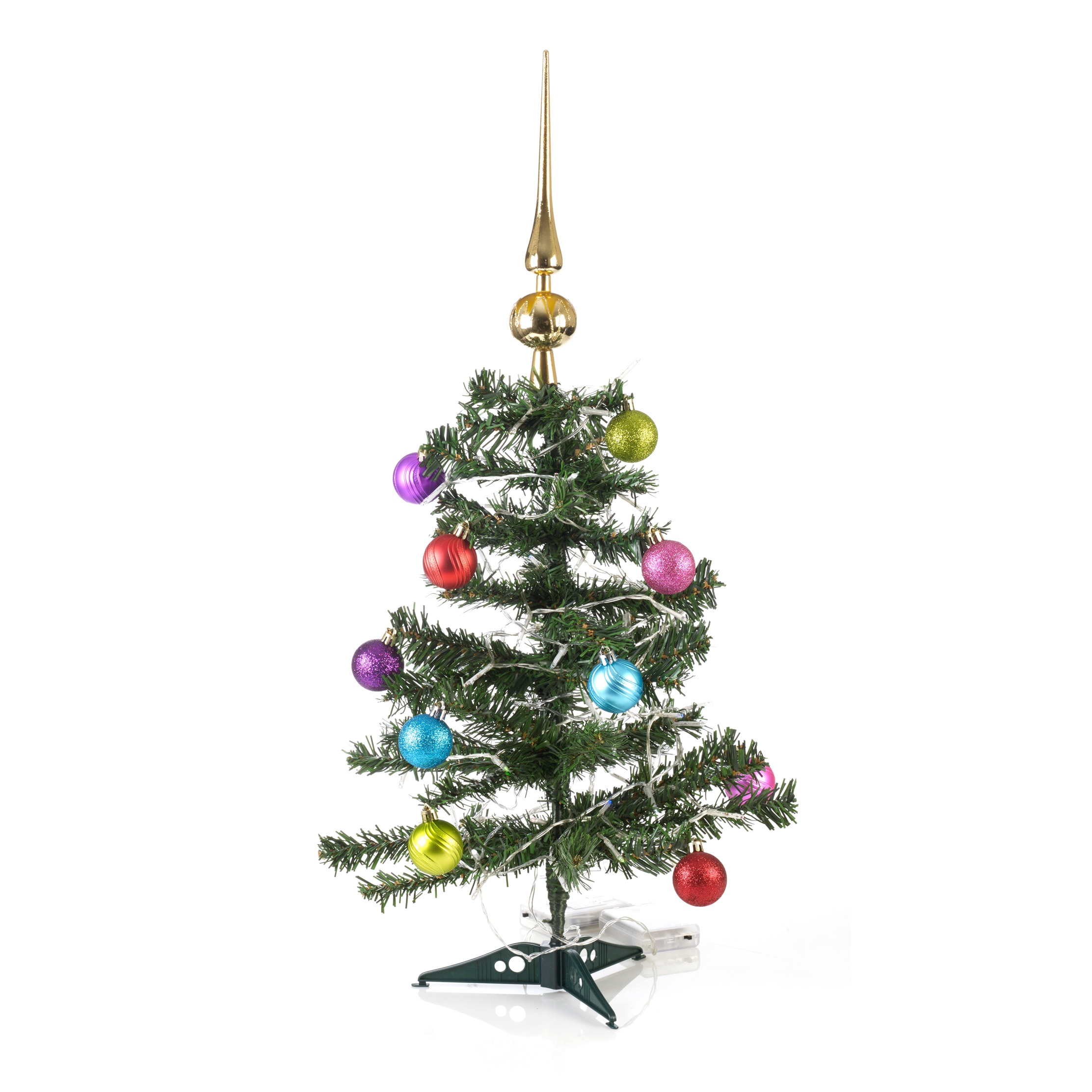 Artificial Indoor Christmas Tree With LED Lights + Baubles &amp; Topper Decorations | eBay
