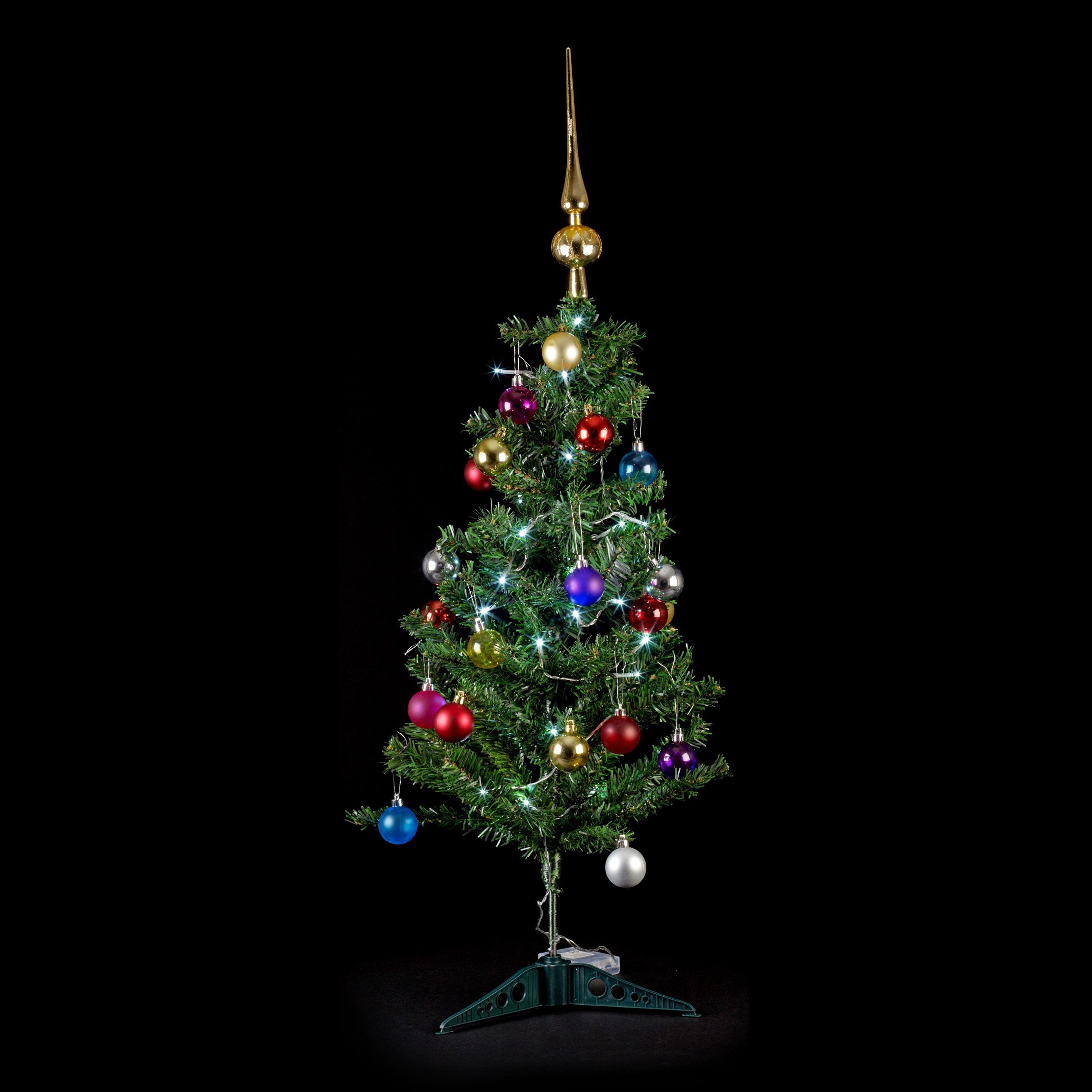 Artificial Indoor Christmas  Tree With LED Lights Baubles 