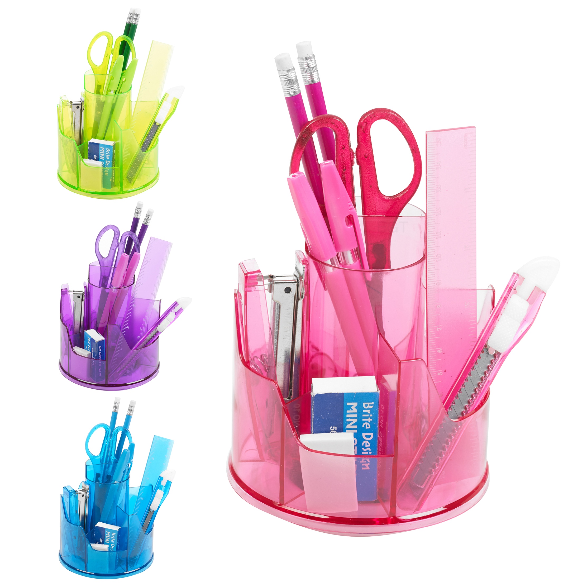 13pc Office Stationery Organiser Set Rotating Desk Tidy Pen Holder