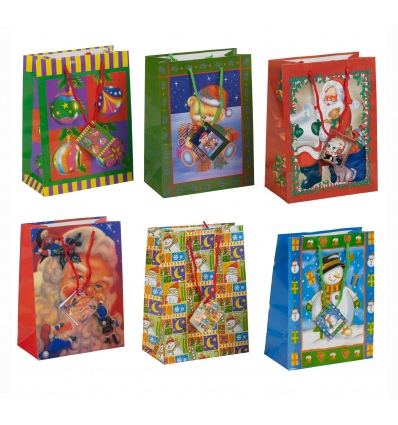 Set Of 6 Christmas Gift Bags (Medium)