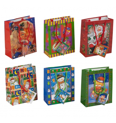 Set Of 6 Christmas Gift Bags (Small)