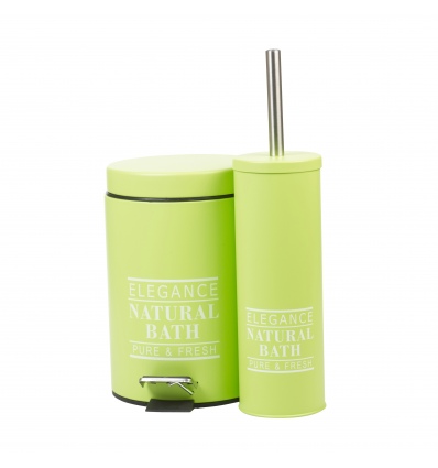 Elegance Natural Pedal Bin & Toilet Brush Set