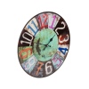 Wall Clock 38cm Glass Round [306852]