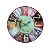 Wall Clock 38cm Glass Round [306852]