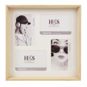 Inset Natural Wooden 4 Picture Photoframe [657329]