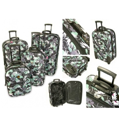 Set of 4 Flowery Trolley Cases