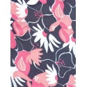 Set of 4 Flowery Trolley Cases - Navy/Pink
