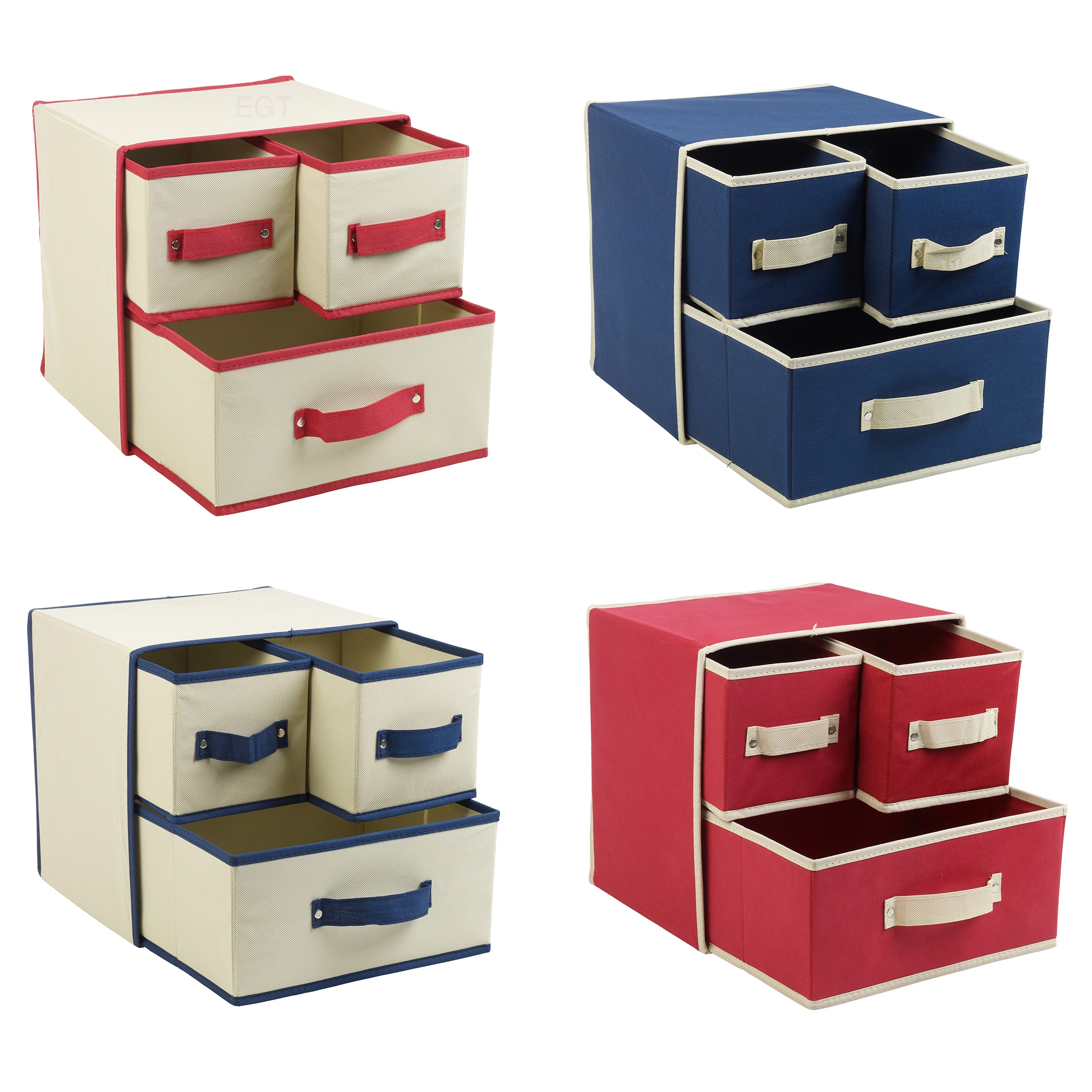 Collapsible Fabric 3 Drawer Storage Bo Containers Organiser Bits Item Specifics