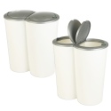 Circular White Duo Bin With Grey Lid 2x25L [668042]