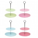 Polka Dot 2 Tier Glass Cake Stand [560285]