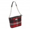 Kerr Fabric & PU Handbag w/Metal Chain