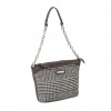 Kerr Fabric & PU Handbag w/Metal Chain