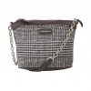 Kerr Fabric & PU Handbag w/Metal Chain