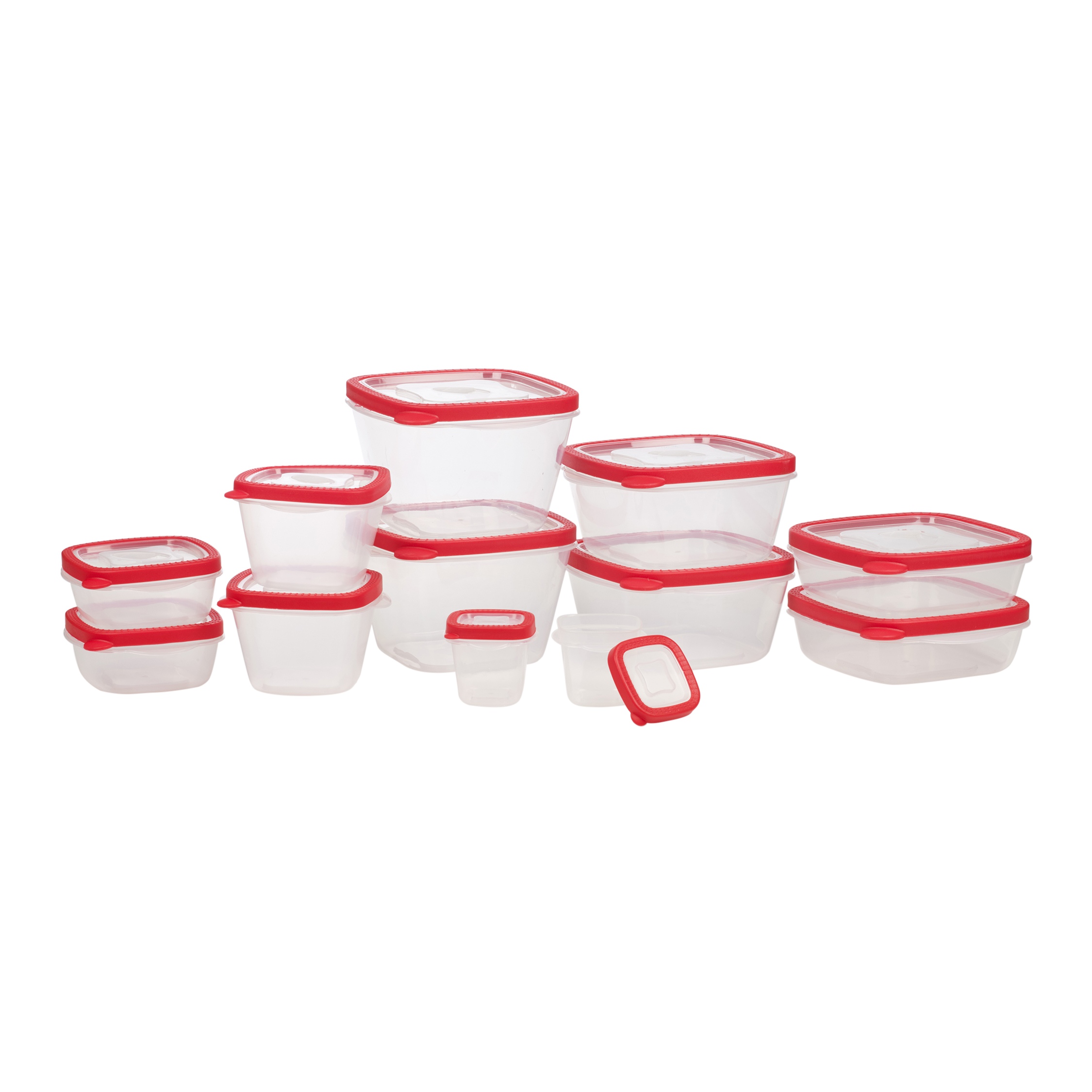 24 Pcs Stackable Nesting Food Storage Containers Coloured Lid Plastic