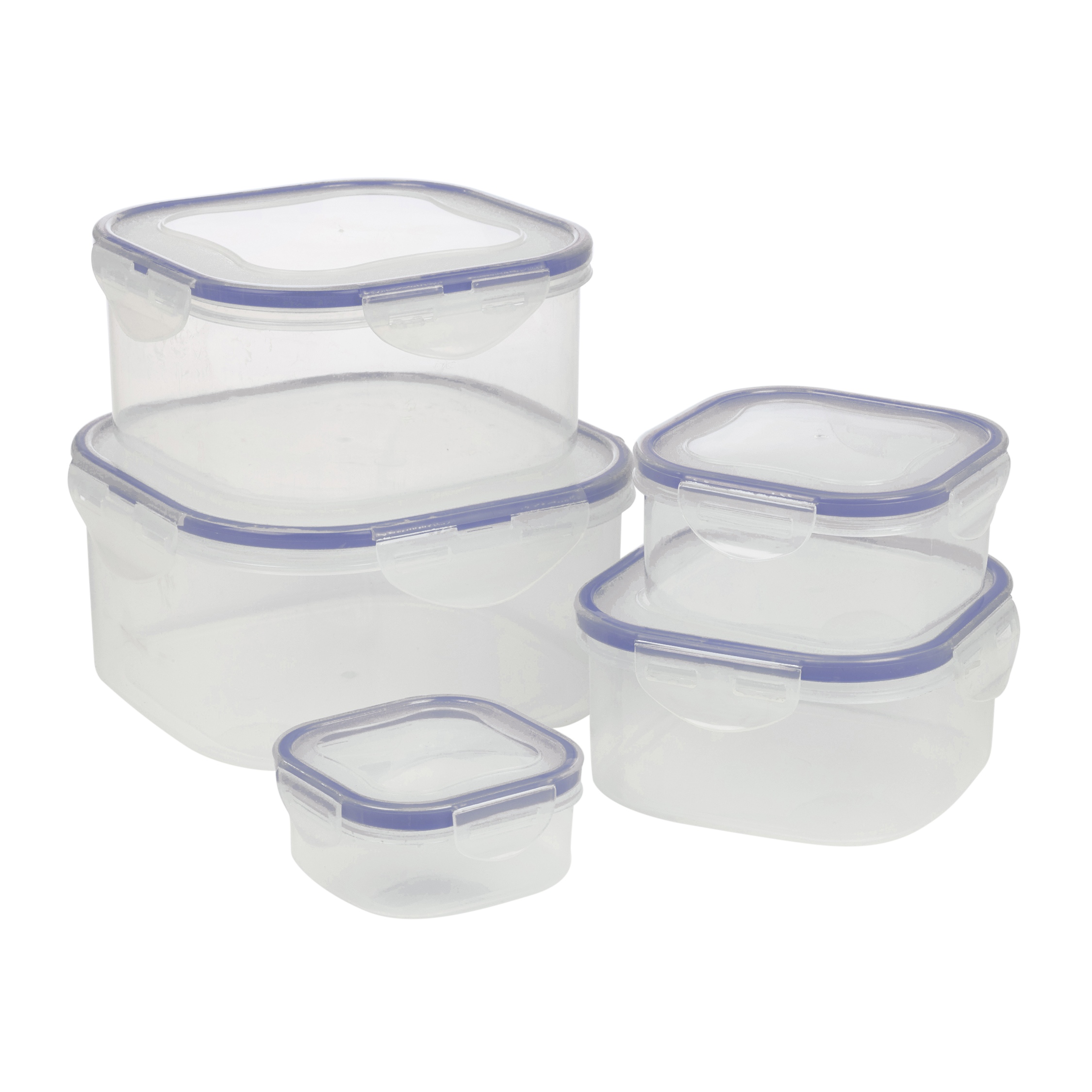 5Pcs Food Storage Clip Lock Seal Lids Containers Boxes Plastic Clear
