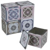 Set Of 4 Square Metal Tins [352005]